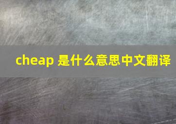 cheap 是什么意思中文翻译